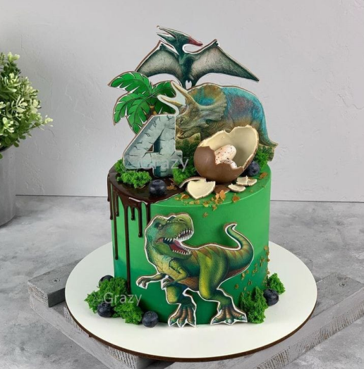 Topo de Bolo Dinossauro Realista